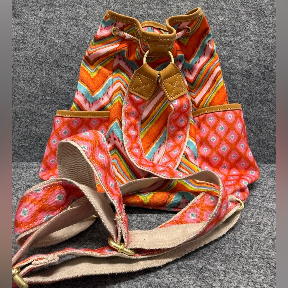 Dena Designs Aztec Orange Drawstring Backpack - image 3